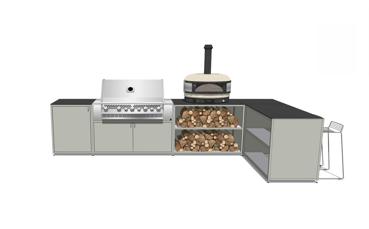 EO Chroma L-Shaped Pizza Kitchen without upstands