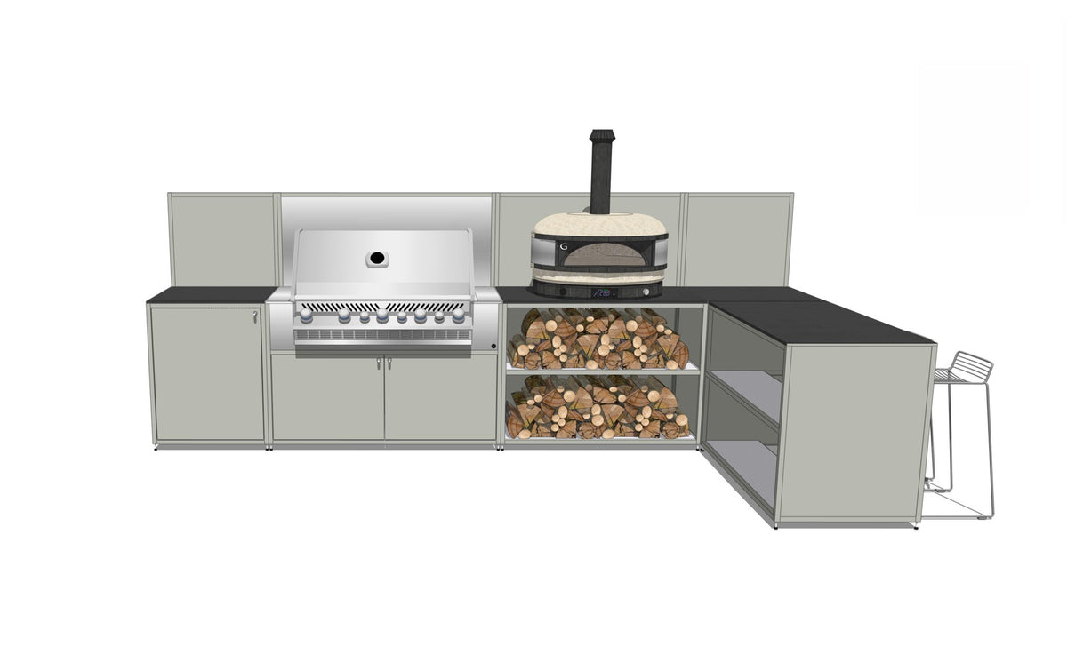 EO Chroma L-Shaped Pizza Kitchen with upstands