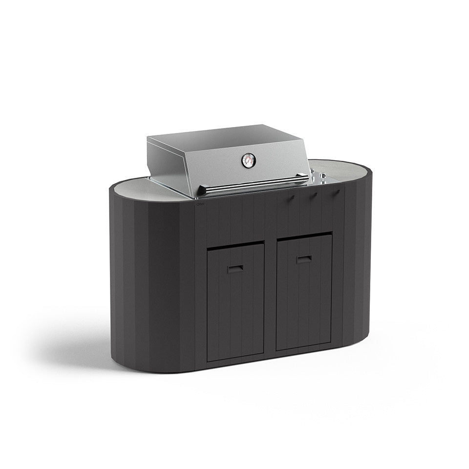 Q-boo OVO GS compact outdoor kitchen with gas grill and Dekton worktop